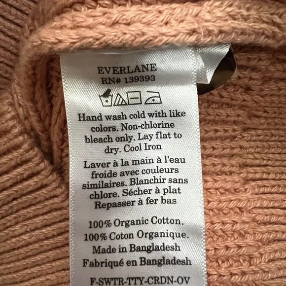 Everlane Blush Pink /terracotta /clay 100% organic cotton, NWT women’s size XS - Picture 3 of 6